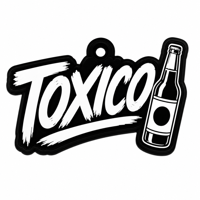Toxico keychain with bottle